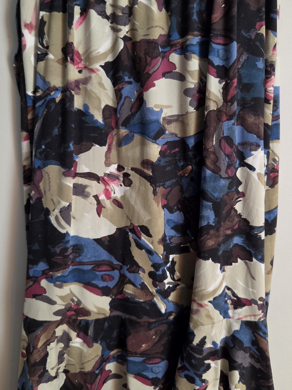 Montgomery Post Women's Large Brushstroke Floral Ruffle Midi Skirt - Picture 6 of 9
